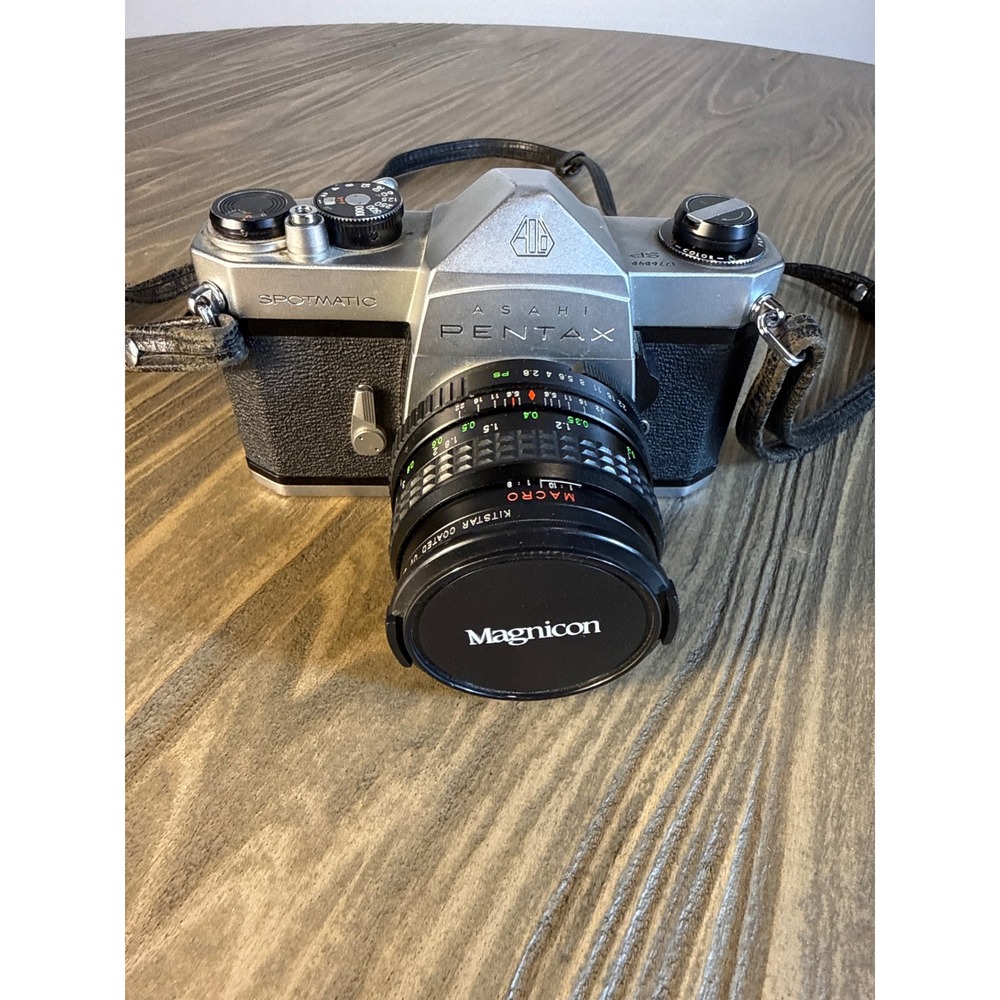 VTG Asahi Pentax Spotmatic SP 35mm Camera Silver Magnicon 28mm f2.8 Lens Fungus